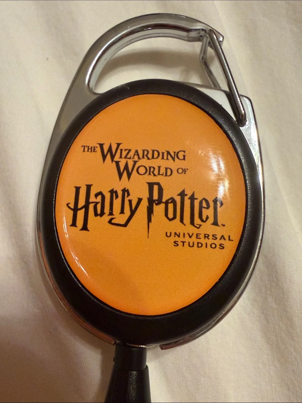 New Harry Potter Hufflepuff Retractable Badge Reel Carabiner Clip ID Card Holder